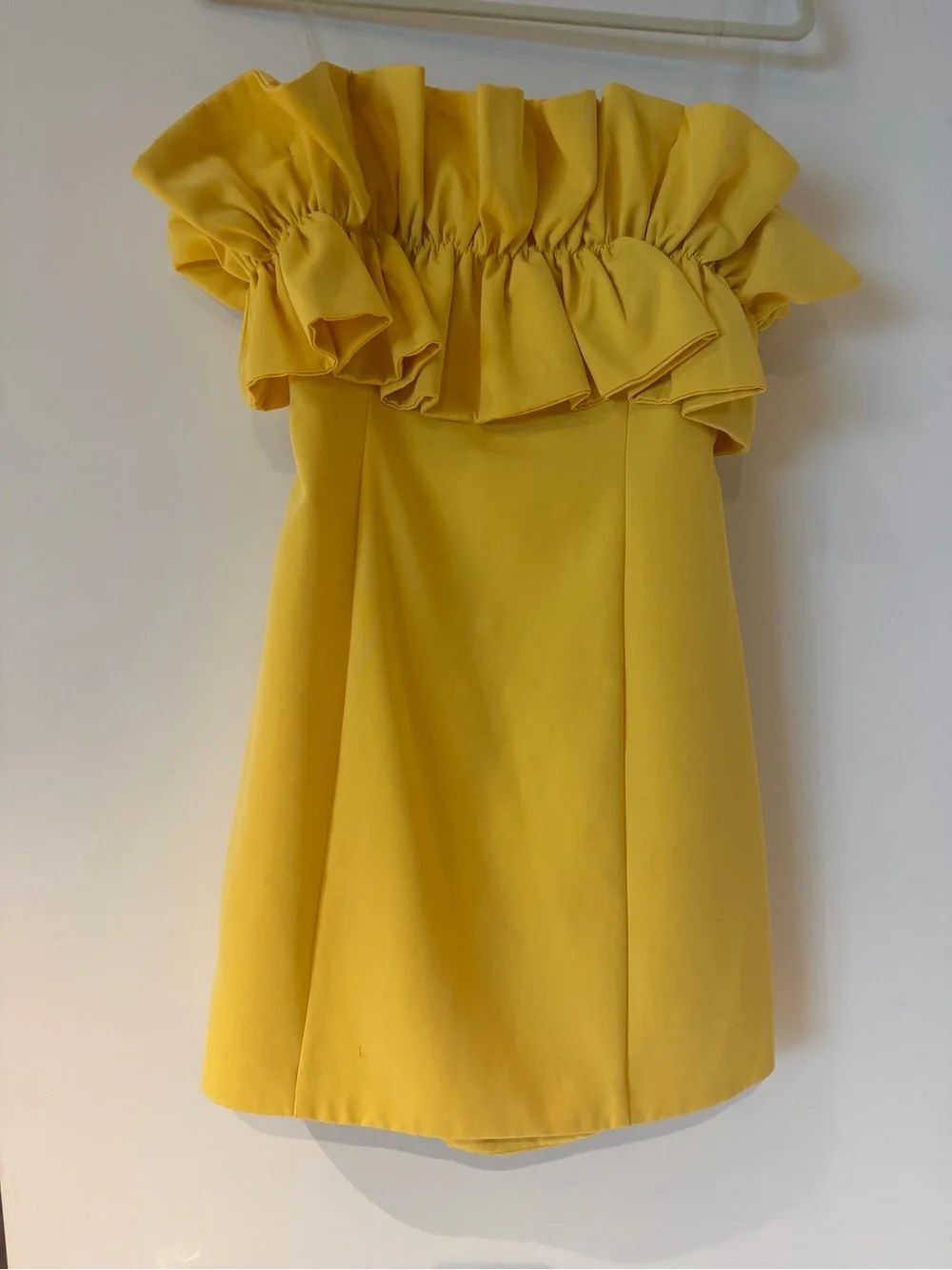 DO+BE Yellow Ruffle Off-Shoulder Dress